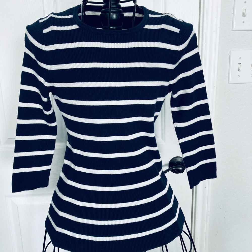 Pendleton navy white stripe top medium